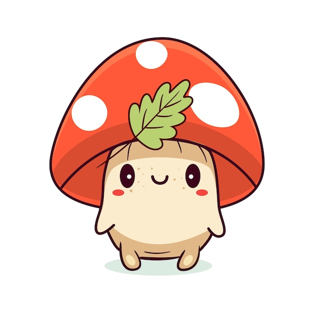 Cute cartoon mushroom illustration for kids Vector illustration