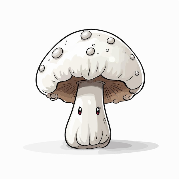 cute cartoon of a mushroom smile and cartoon style