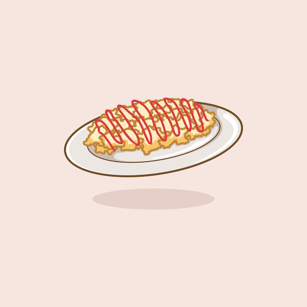 Frittata simpatico cartone animato con salsa