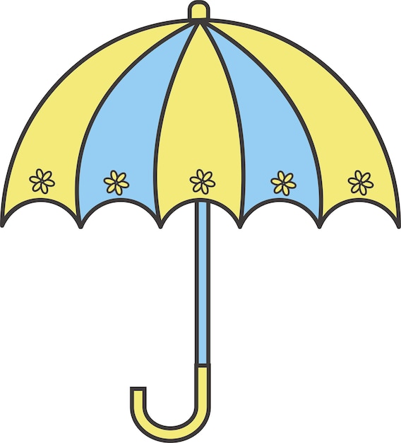 Cute Cartoon Open Umbrella Element