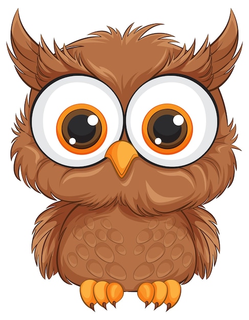 Vector cute cartoon owl illustration