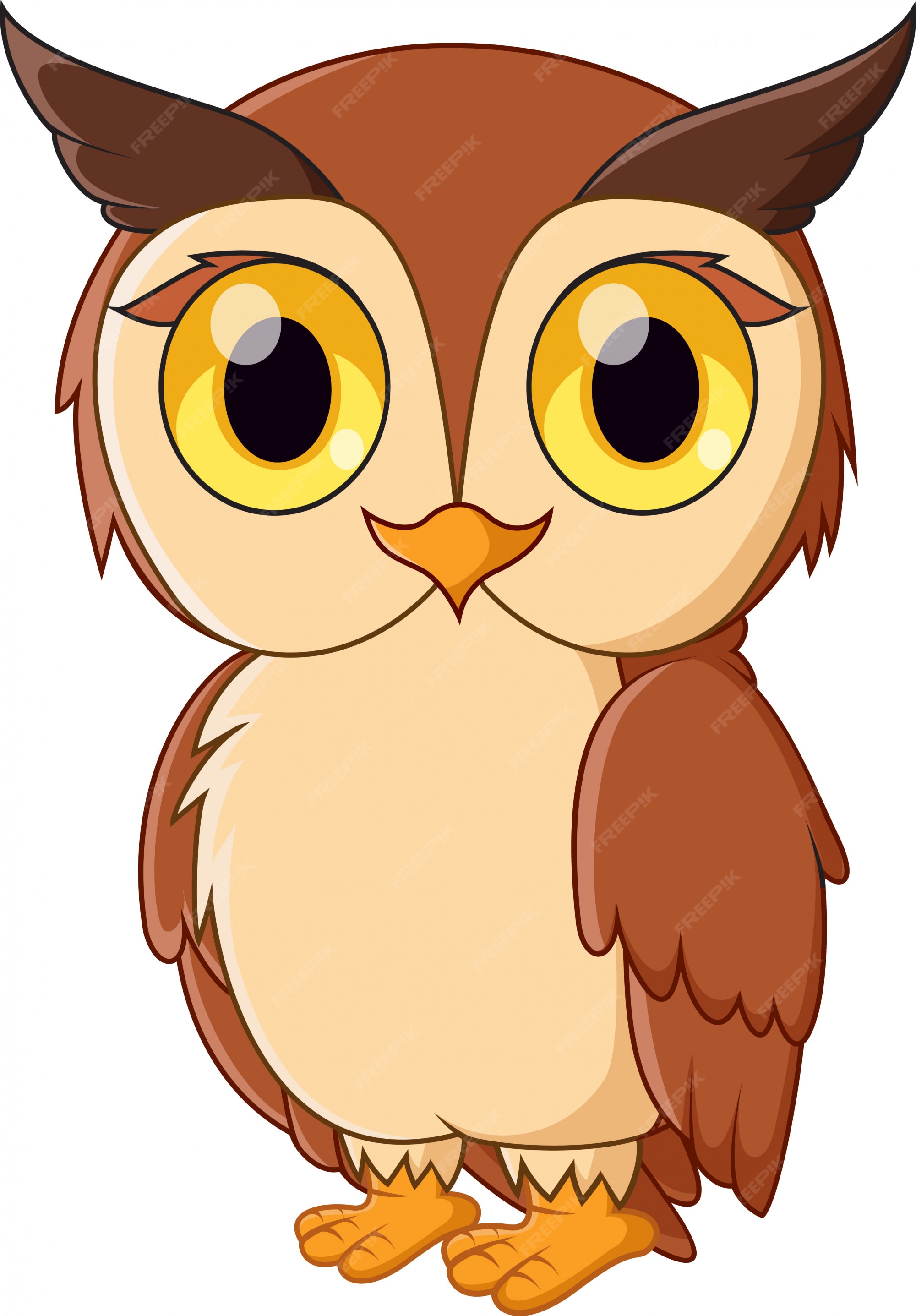 Premium Vector | Cute cartoon owl isolated on white Premium Vector | Cute cartoon owl isolated on white