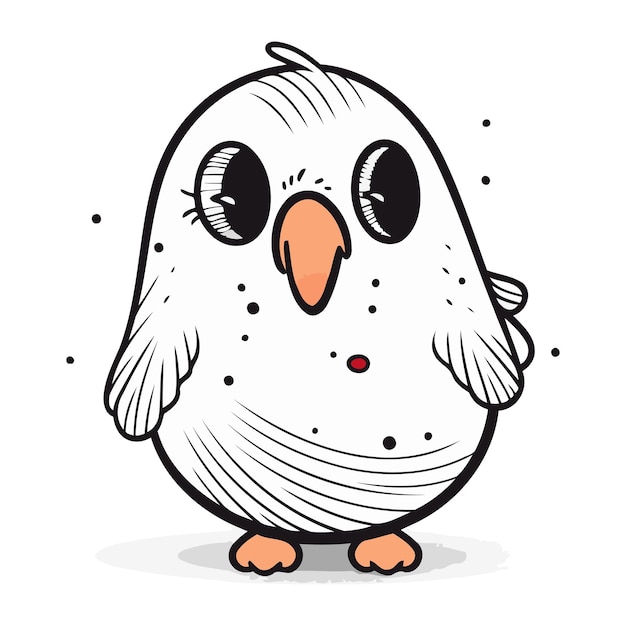 Cute cartoon owl Vector illustration in doodle style