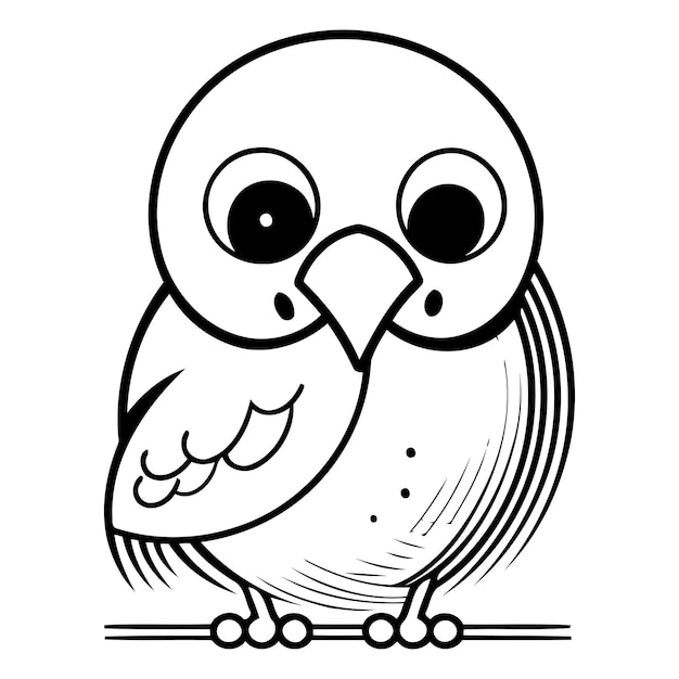 Cute cartoon owl Vector illustration isolated on a white background