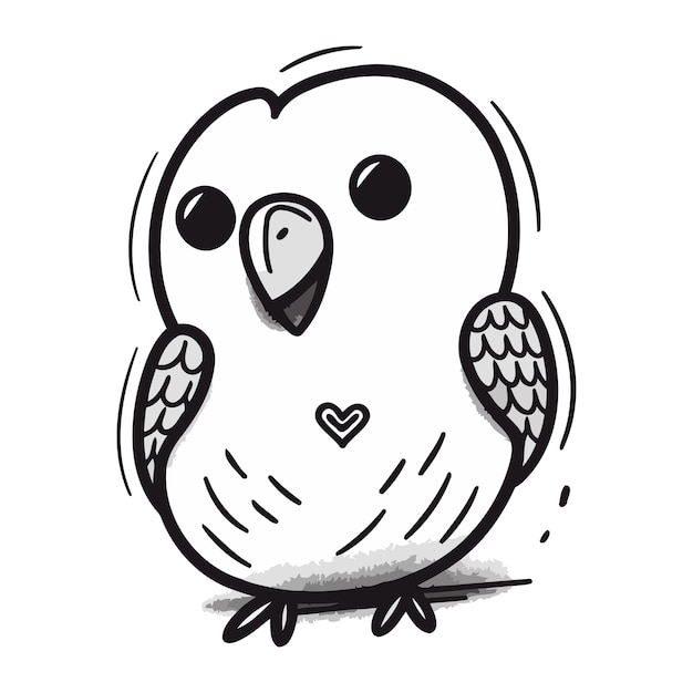 cute cartoon owl on white background vector illustration eps