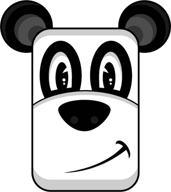 귀여운 만화 팬더 곰 캐릭터 얼굴