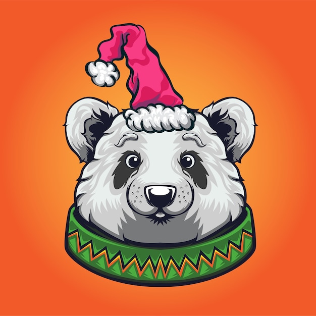 Simpatico cartone animato panda natale logo mascotte