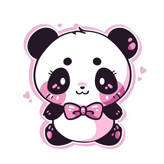 Vector cute cartoon panda sitting and holding bamboo leaves vector illustrationcute cartoon panda sitting