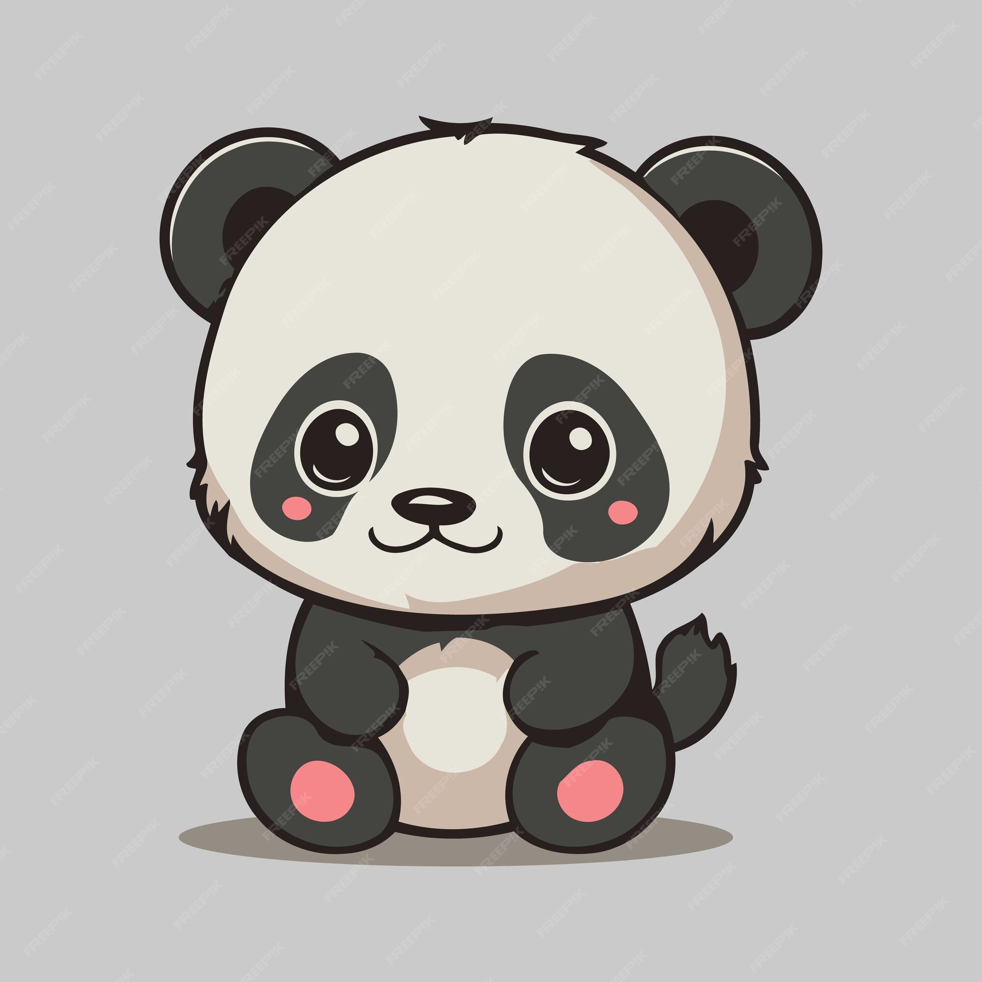 Cute kawaii panda illustration