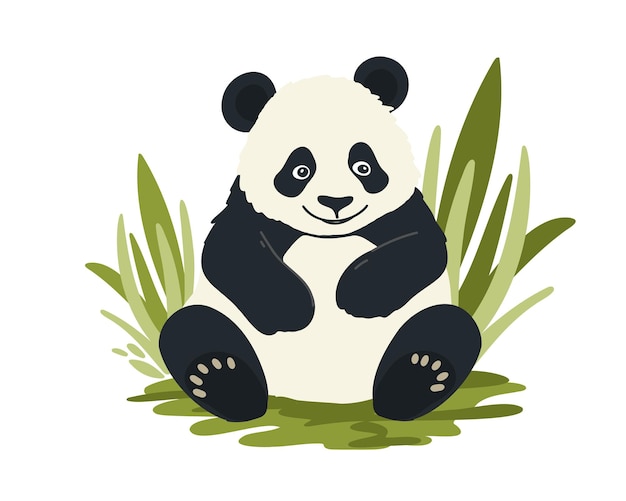 милая мультфильмная панда векторная иллюстрация