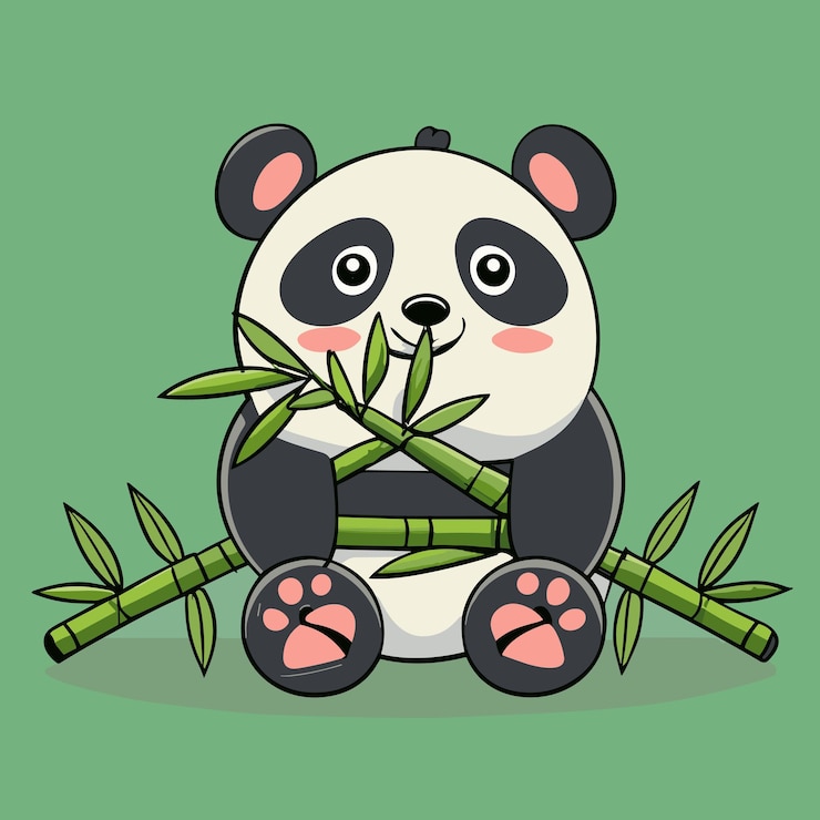 Вектор милый вектор панды из мультфильма