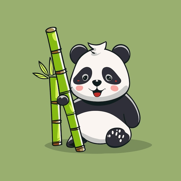 a cute cartoon panda vector