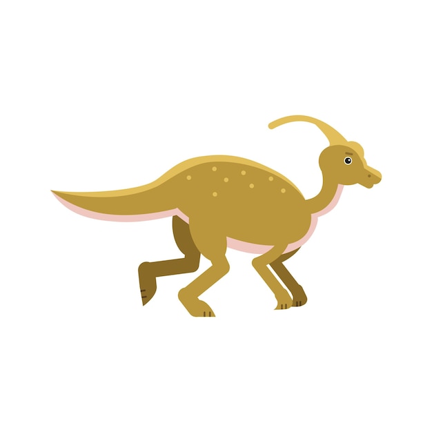 Милый мультфильм динозавров parasaurolof, доисторических и юрских монстров векторные иллюстрации на белом фоне