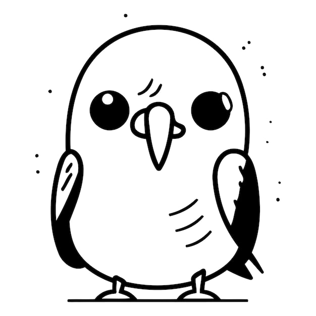 Cute cartoon parrot Vector illustration in a flat style