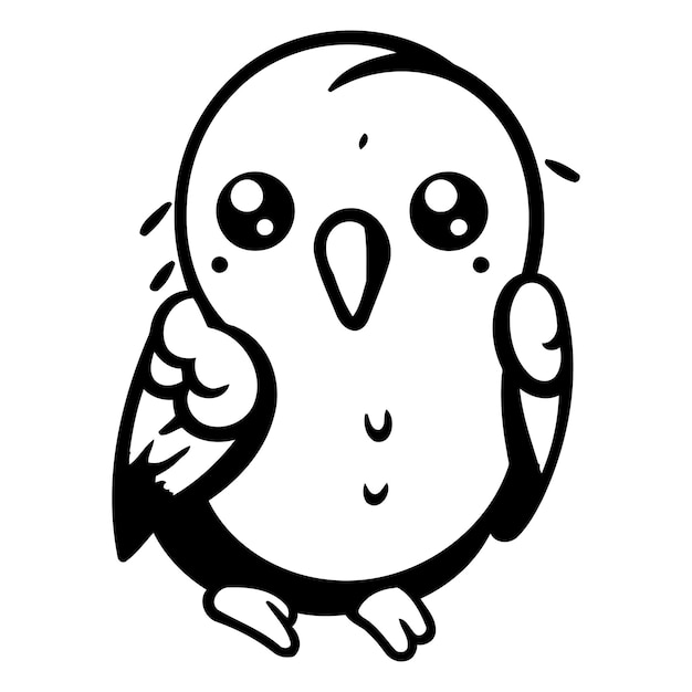 cute cartoon parrot vector illustration isolated on white background
