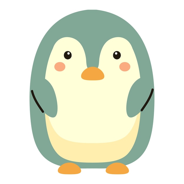 Simpatico cartone animato pinguino doodle vettoriale