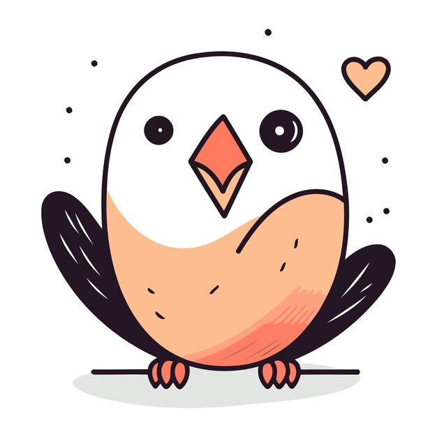 Vector cute cartoon penguin vector illustration of a cute bird