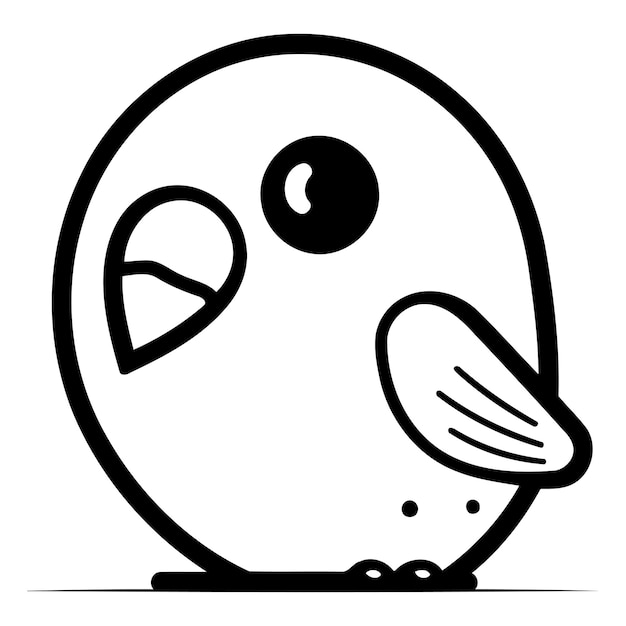 Vettore piccolo pinguino dei cartoni animati illustrazione vettoriale isolato su sfondo bianco