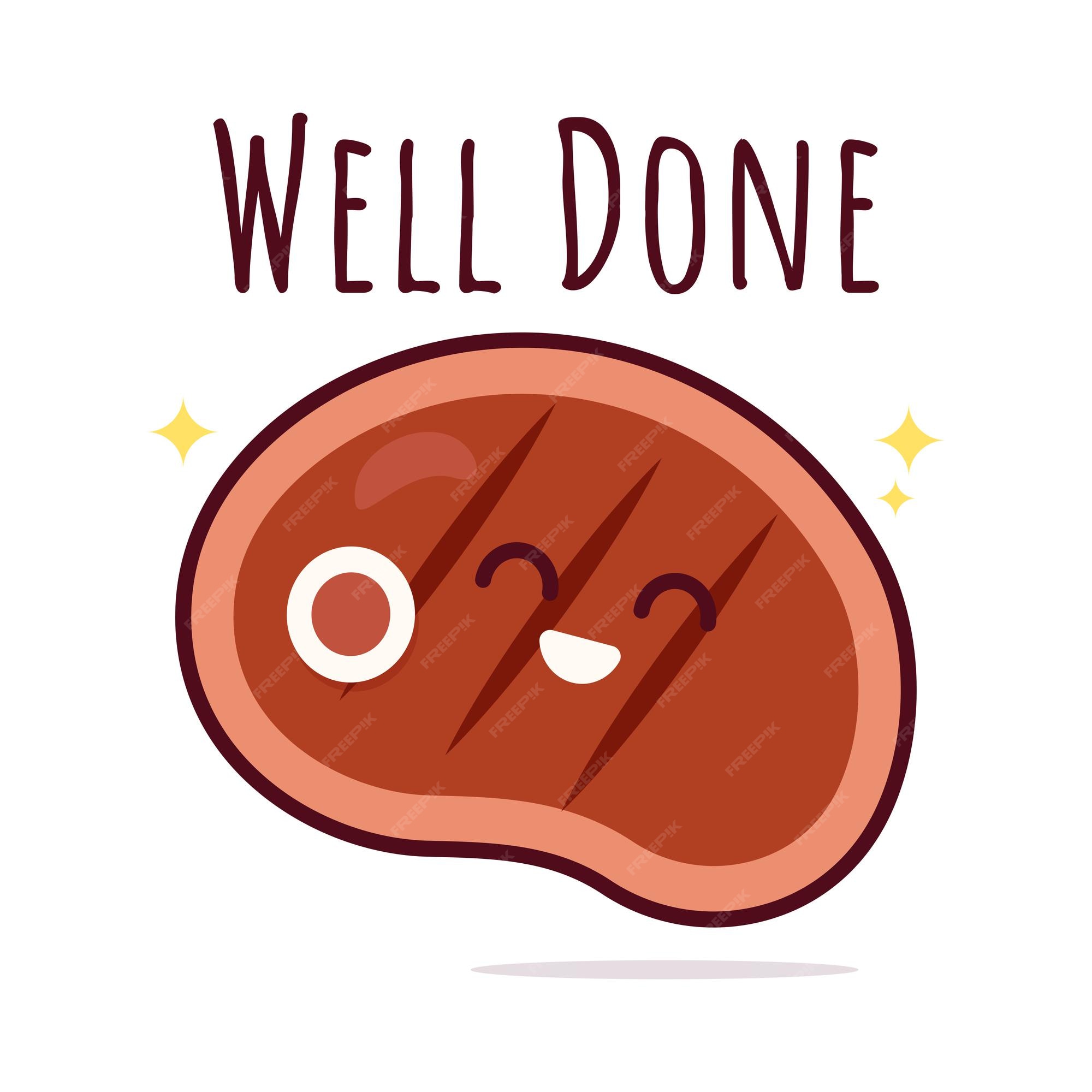 Premium Vector | Cute cartoon piece of meat funny food illustration Premium Vector | Cute cartoon piece of meat funny food illustration