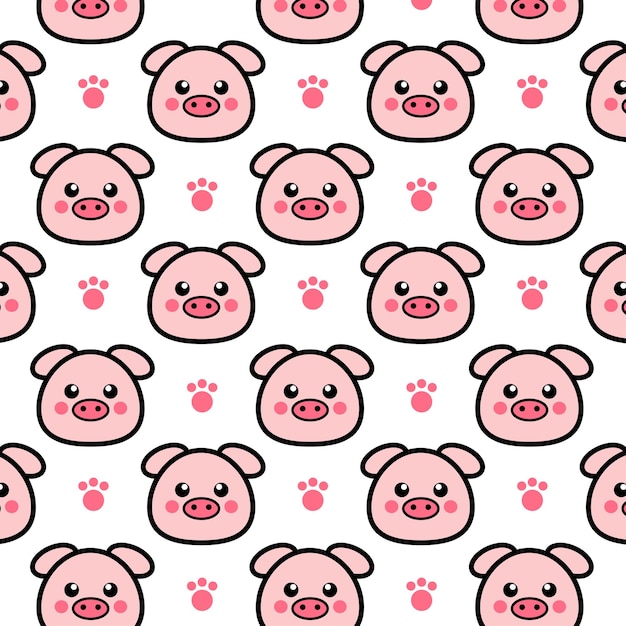 귀여운 만화 돼지 원활한 패턴