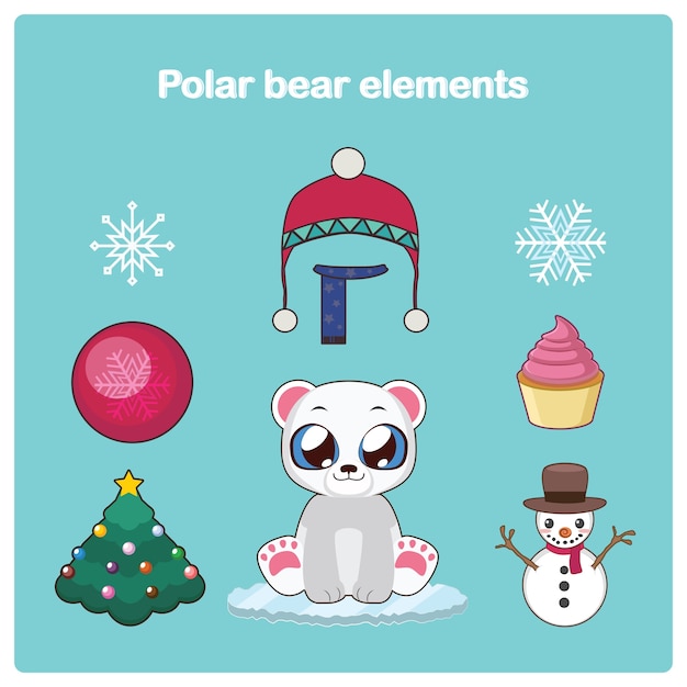 Cute cartoon polar bear 