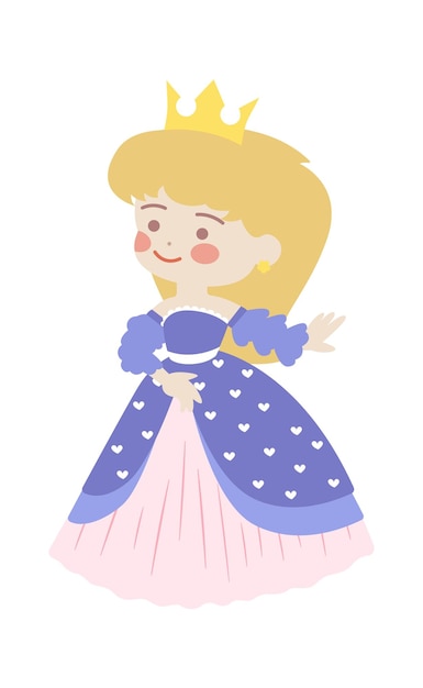 Cute Cartoon Princess Vector illustration