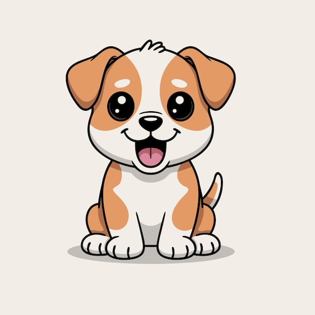 大きな目を持つ可愛い漫画の子犬