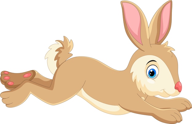 Vector cute cartoon rabbit running