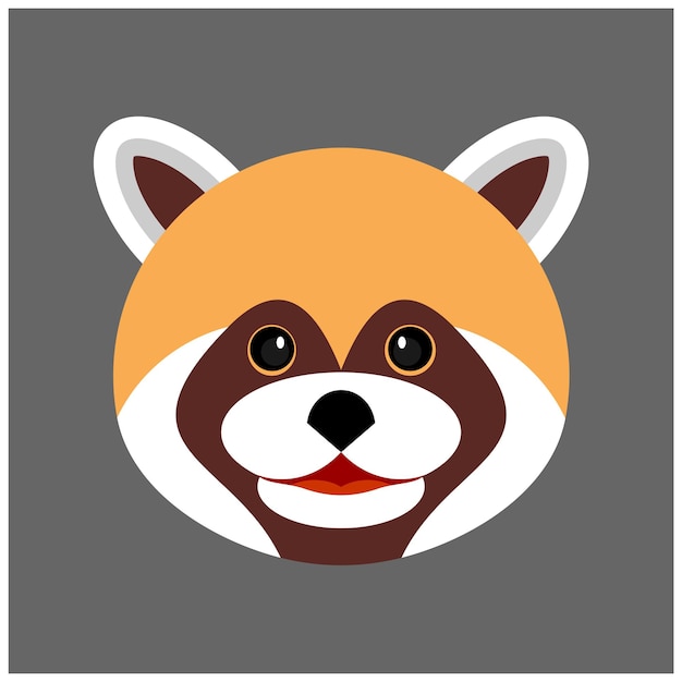 Cute cartoon red panda face