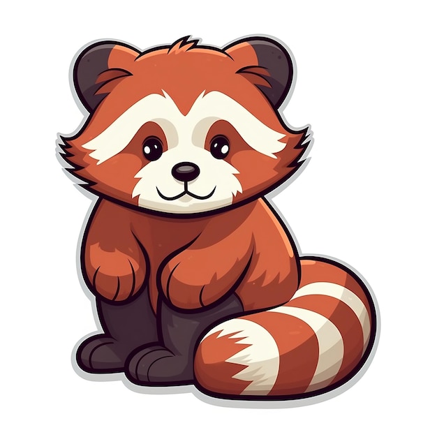 A cute cartoon red panda