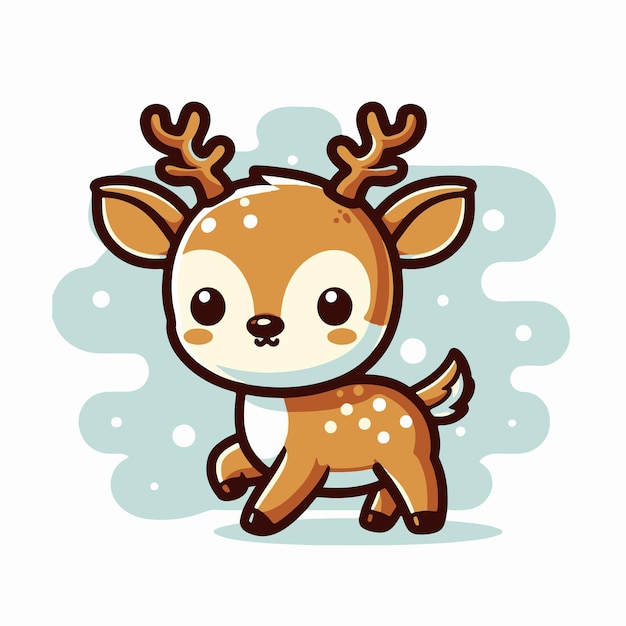 Vector cute cartoon reindeer christmas vector illustration