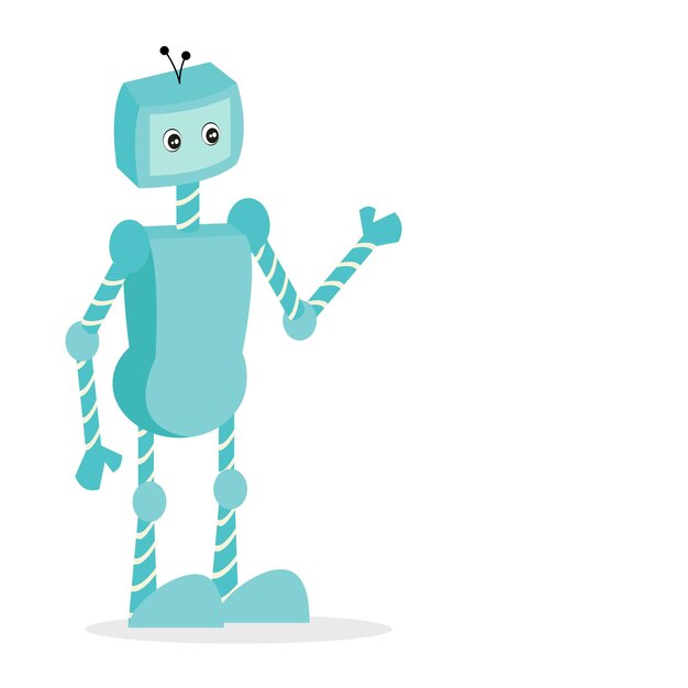cute cartoon robot isolated vector graphic
