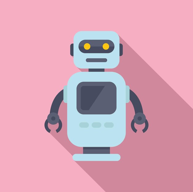 Cute cartoon robot on pink background