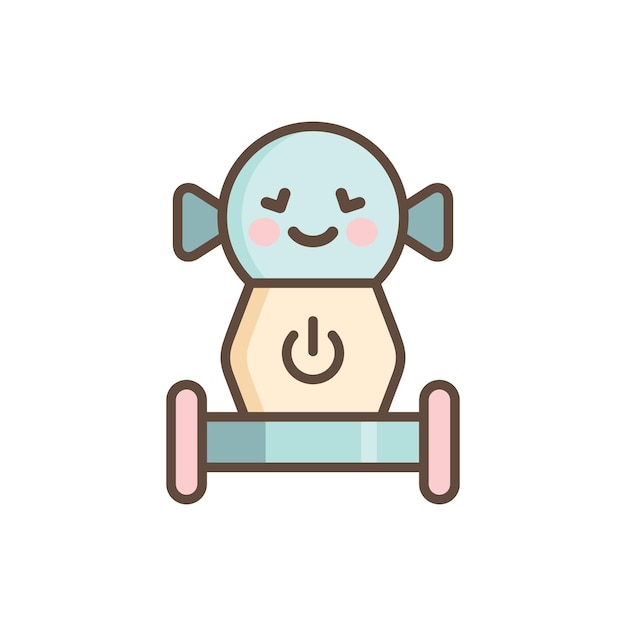 Cute cartoon robot vector illustration Kawaii robot