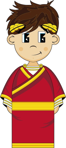 Cute Cartoon Roman Emperor Julius Caesar History Illustration