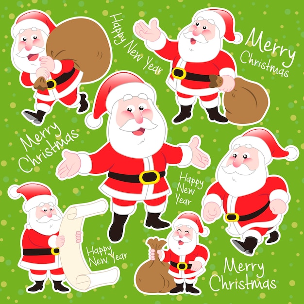 Cute cartoon Santa Claus collection