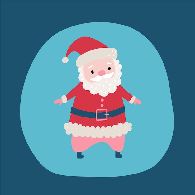 Cute cartoon Santa Claus f Holiday character.