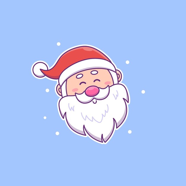 Cute cartoon santa claus in vector illustration. isolated character vector. flat cartoon style