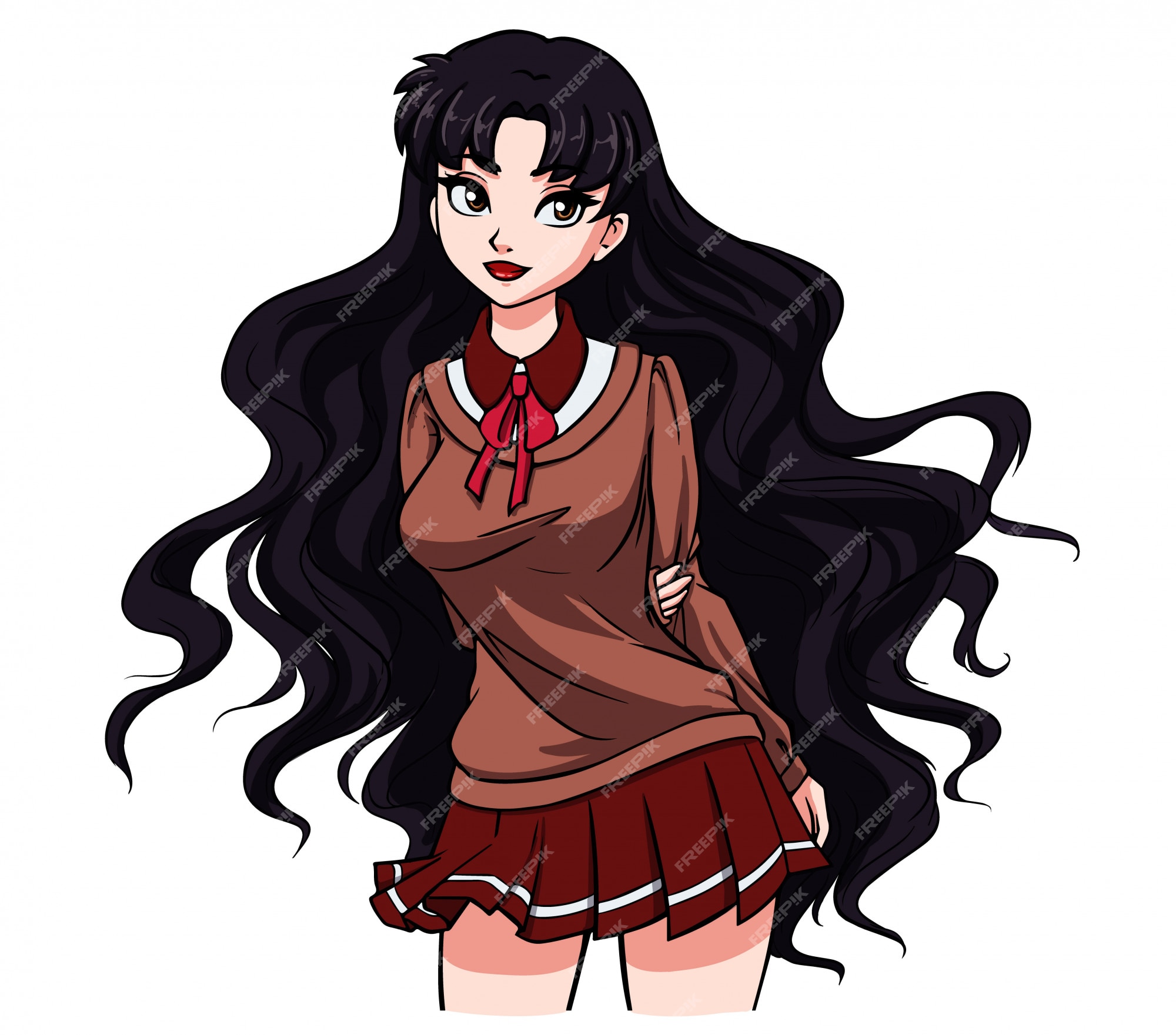 Cute wavy anime hair black brown blonde cute anime anime anime