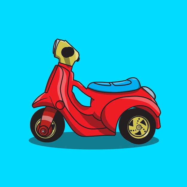 Vector cute cartoon scooter vector illustration