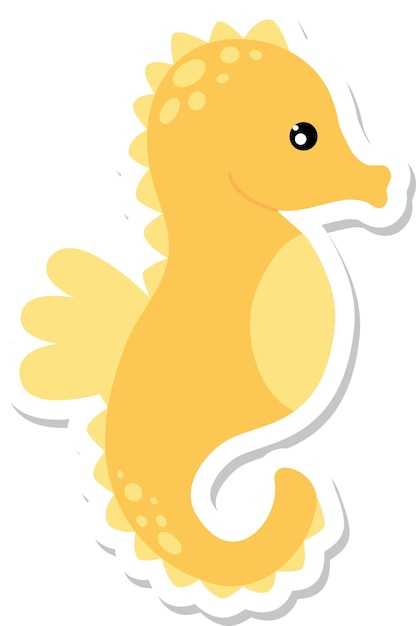 Cute cartoon seahorse sticker design