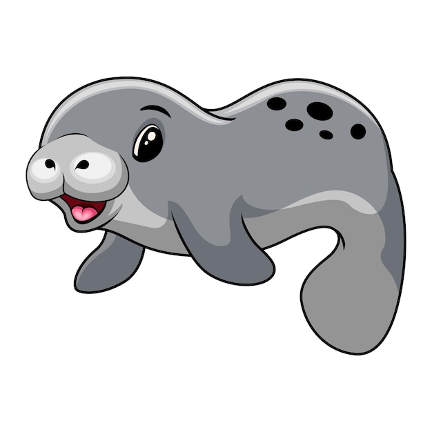 Vector a cute cartoon seal swimming