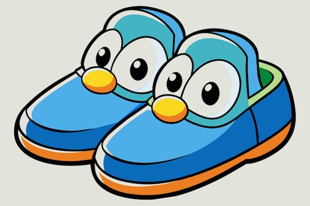 Vector cute cartoon slippers vector illustration
