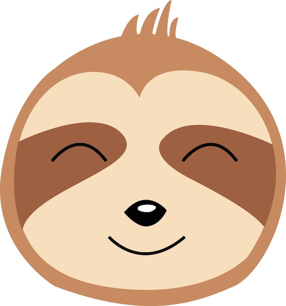cute cartoon sloth vector illustration isolated