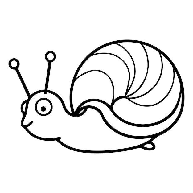Cute cartoon snail isolated on white background Vector illustration in flat style