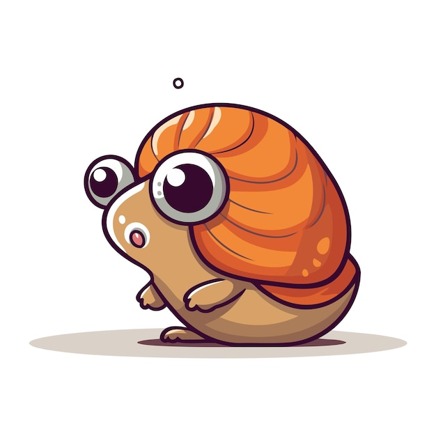 Vector cute cartoon snail vector illustration isolated on white background