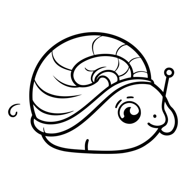 Cute cartoon snail Vector illustration isolated on a white background