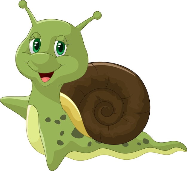 cute cartoon snail waving