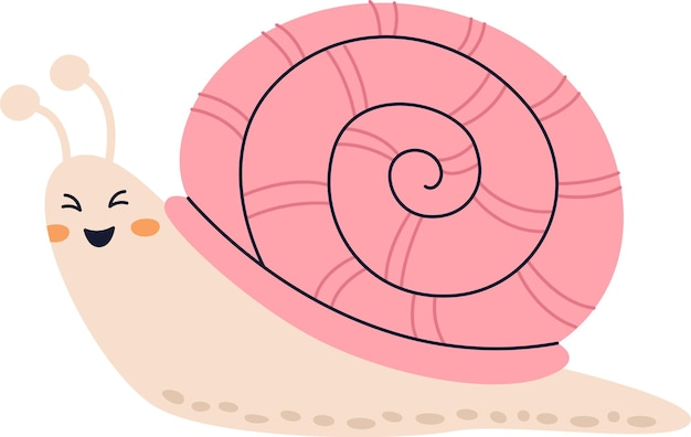 Vector cute cartoon snail