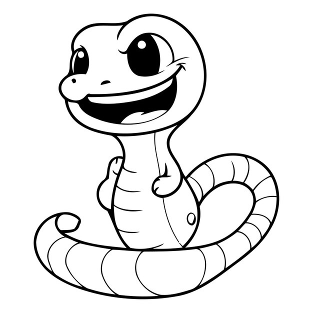 Vector cute cartoon snake isolated on a white background vector illustration